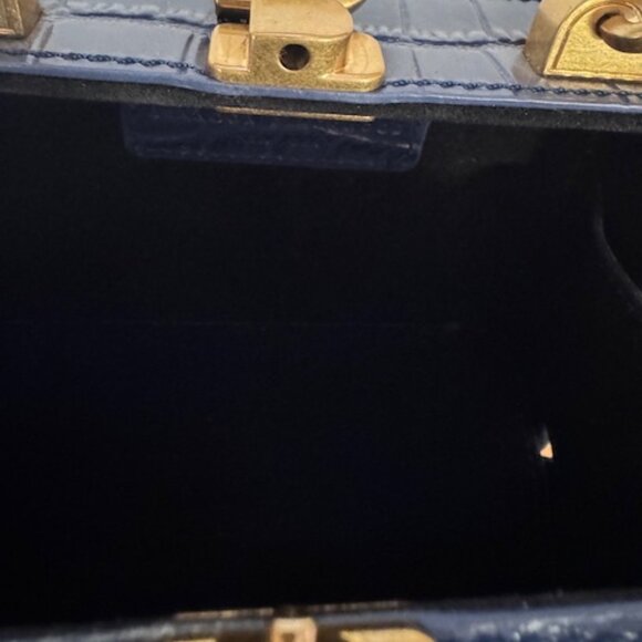 Brandon Blackwood Mini Kendrick Trunk Croc Leather Navy Blue - Picture 7 of 7